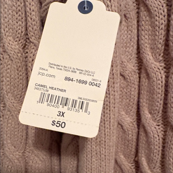 St. John's Bay Cable Knit Cardigan in Beige - Picture 6 of 7